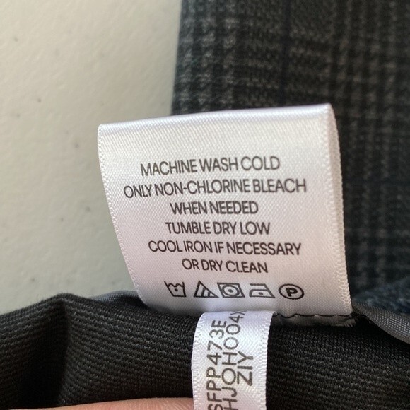 Calvin Klein Plaid Slim Fit Straight Leg Dress Pant Trouser High Waist Stretchy - Picture 8 of 13